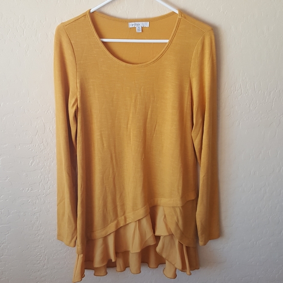 FEVER Mustard Extra long Blouse - Picture 2 of 5